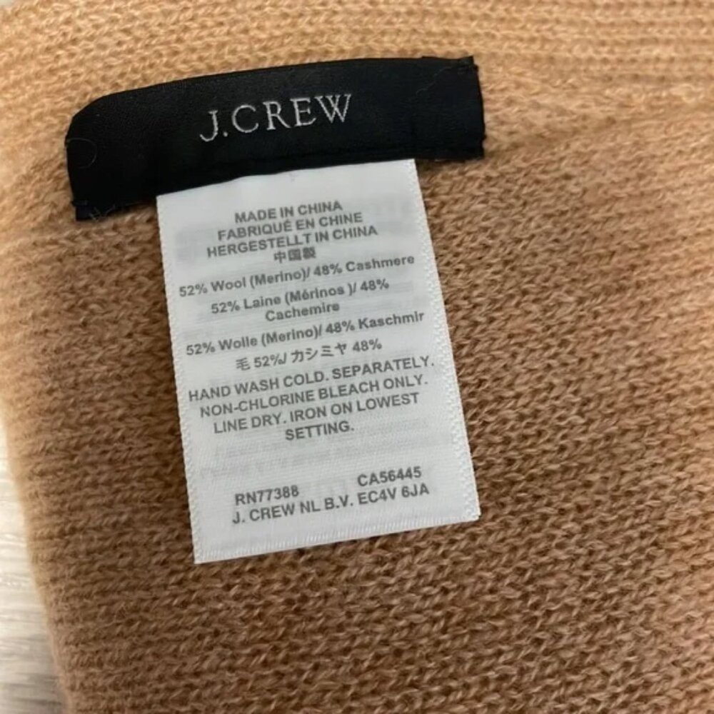 New J Crew Heather Camel Cashmere Wool Poncho - Picture 3 of 7